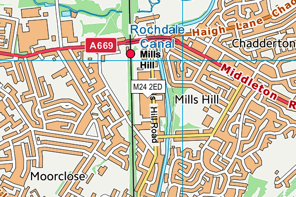 M24 2ED map - OS VectorMap District (Ordnance Survey)