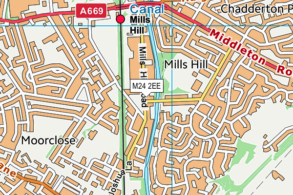 M24 2EE map - OS VectorMap District (Ordnance Survey)