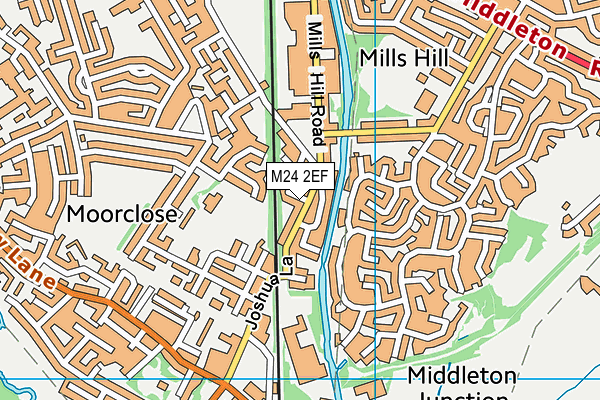 M24 2EF map - OS VectorMap District (Ordnance Survey)