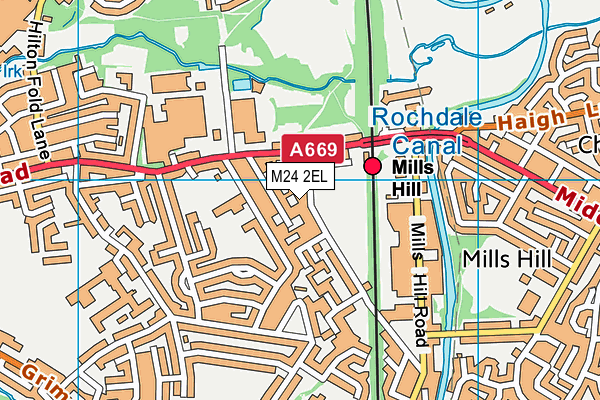 M24 2EL map - OS VectorMap District (Ordnance Survey)