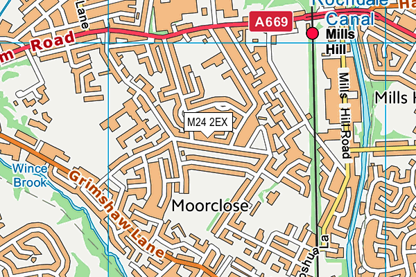 M24 2EX map - OS VectorMap District (Ordnance Survey)