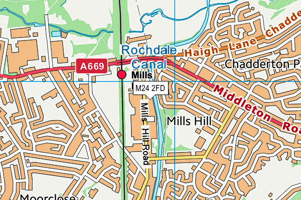 M24 2FD map - OS VectorMap District (Ordnance Survey)