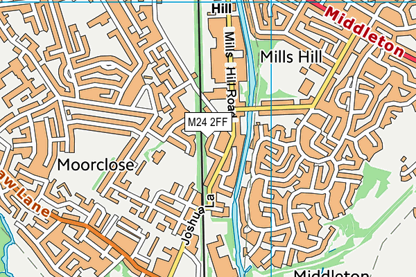 M24 2FF map - OS VectorMap District (Ordnance Survey)