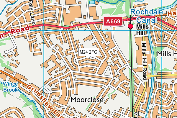 M24 2FG map - OS VectorMap District (Ordnance Survey)