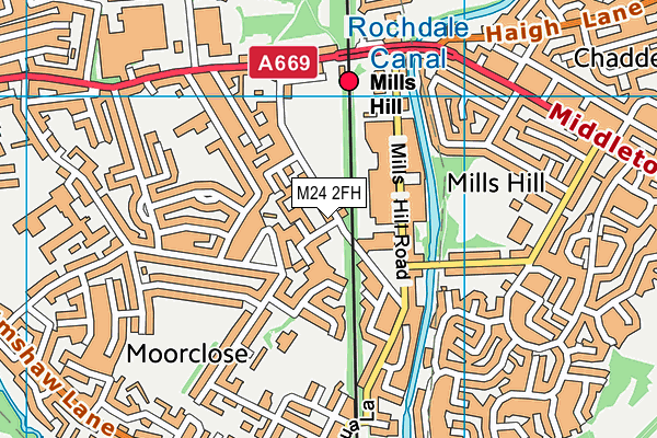 M24 2FH map - OS VectorMap District (Ordnance Survey)