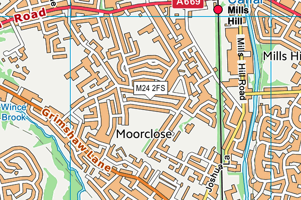 M24 2FS map - OS VectorMap District (Ordnance Survey)