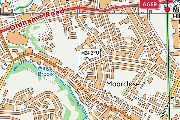 M24 2FU map - OS VectorMap District (Ordnance Survey)