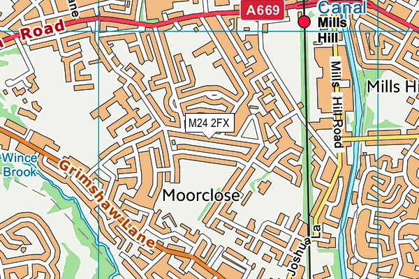 M24 2FX map - OS VectorMap District (Ordnance Survey)