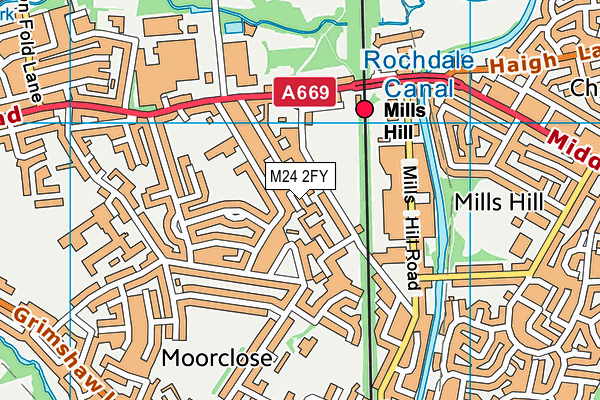 M24 2FY map - OS VectorMap District (Ordnance Survey)