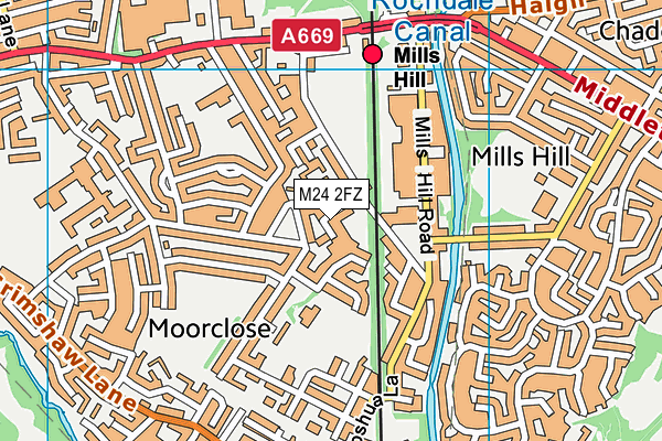 M24 2FZ map - OS VectorMap District (Ordnance Survey)