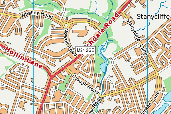 M24 2GE map - OS VectorMap District (Ordnance Survey)