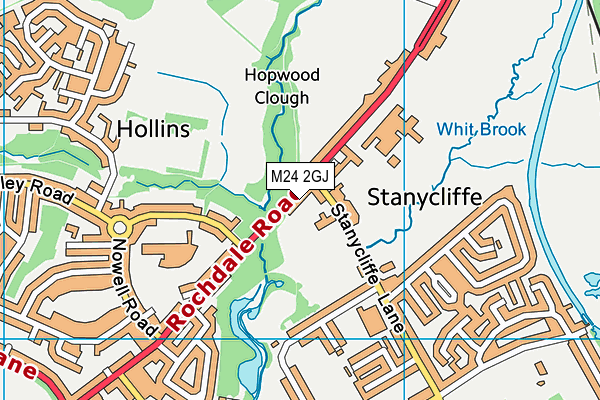 M24 2GJ map - OS VectorMap District (Ordnance Survey)