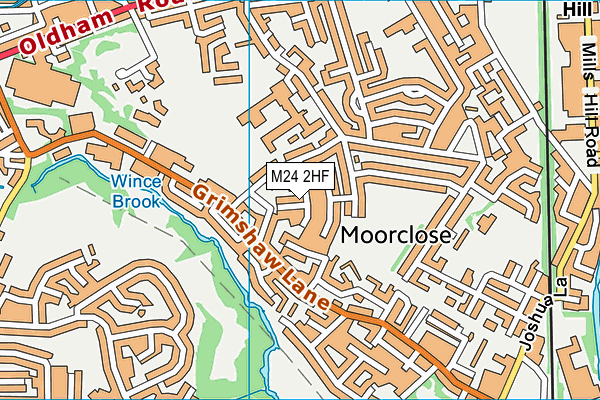 M24 2HF map - OS VectorMap District (Ordnance Survey)