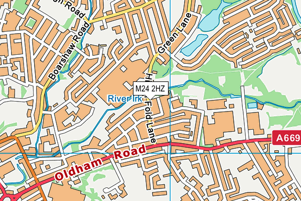 M24 2HZ map - OS VectorMap District (Ordnance Survey)