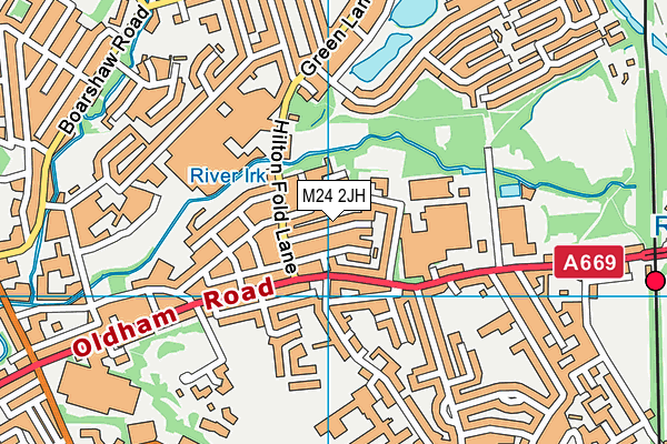 M24 2JH map - OS VectorMap District (Ordnance Survey)
