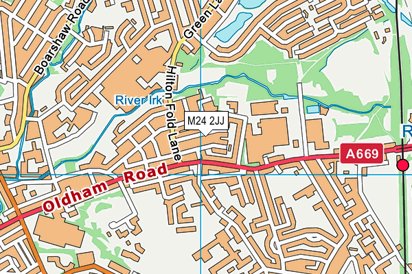 M24 2JJ map - OS VectorMap District (Ordnance Survey)