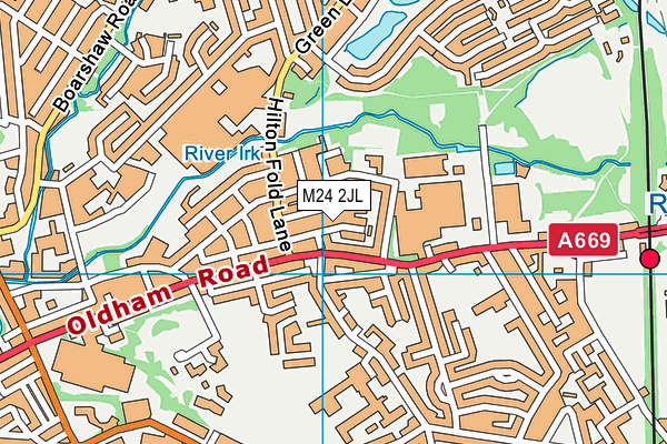 M24 2JL map - OS VectorMap District (Ordnance Survey)