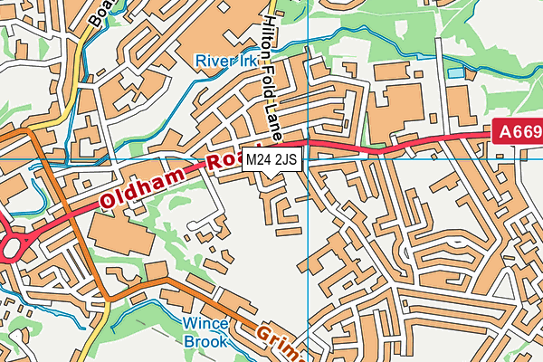 M24 2JS map - OS VectorMap District (Ordnance Survey)