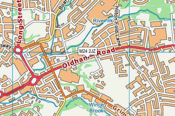 M24 2JZ map - OS VectorMap District (Ordnance Survey)