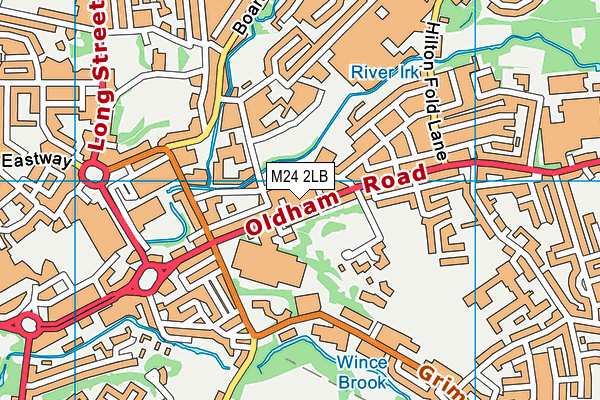 M24 2LB map - OS VectorMap District (Ordnance Survey)