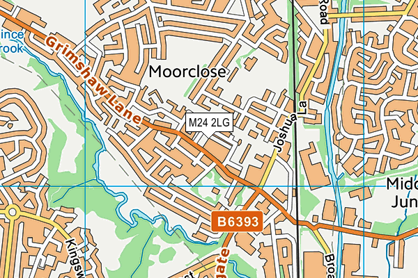 M24 2LG map - OS VectorMap District (Ordnance Survey)