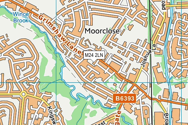 M24 2LN map - OS VectorMap District (Ordnance Survey)