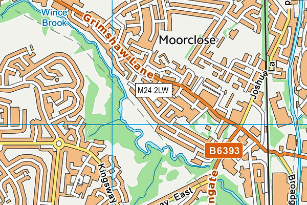 M24 2LW map - OS VectorMap District (Ordnance Survey)