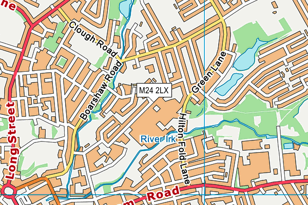 M24 2LX map - OS VectorMap District (Ordnance Survey)