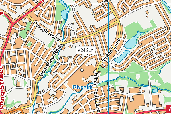 M24 2LY map - OS VectorMap District (Ordnance Survey)