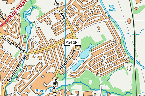 M24 2NF map - OS VectorMap District (Ordnance Survey)