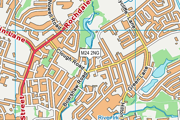 M24 2NG map - OS VectorMap District (Ordnance Survey)