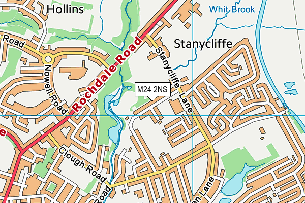 M24 2NS map - OS VectorMap District (Ordnance Survey)