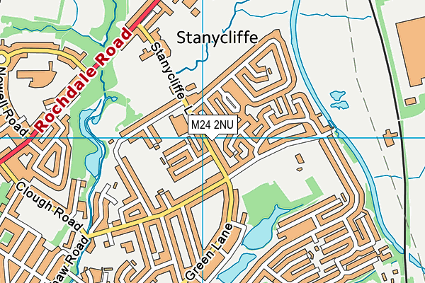 M24 2NU map - OS VectorMap District (Ordnance Survey)