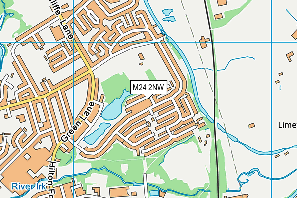 M24 2NW map - OS VectorMap District (Ordnance Survey)