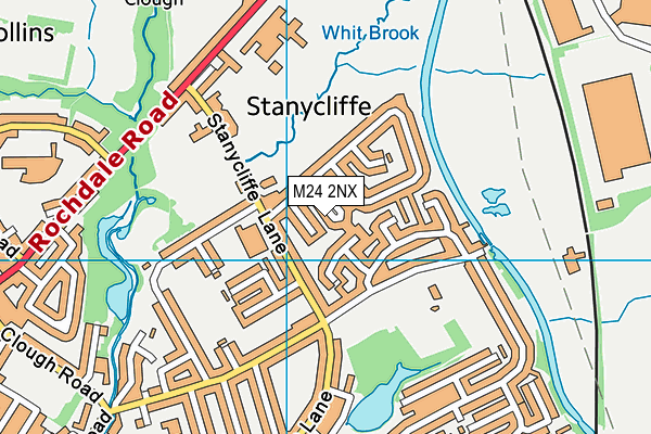 M24 2NX map - OS VectorMap District (Ordnance Survey)