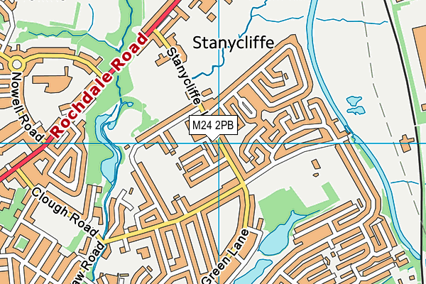 St John Fisher Roman Catholic Primary School, Rochdale map (M24 2PB) - OS VectorMap District (Ordnance Survey)
