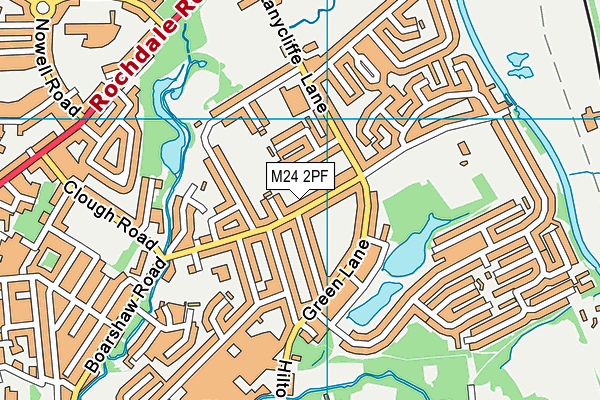 M24 2PF map - OS VectorMap District (Ordnance Survey)