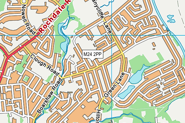 M24 2PP map - OS VectorMap District (Ordnance Survey)