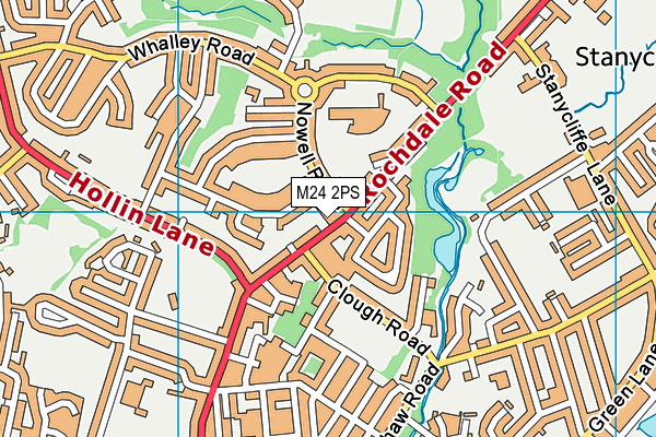 M24 2PS map - OS VectorMap District (Ordnance Survey)