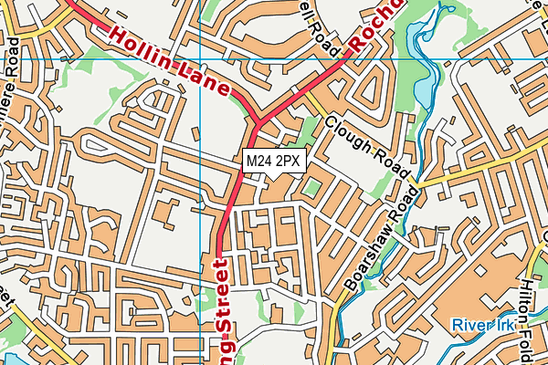 M24 2PX map - OS VectorMap District (Ordnance Survey)