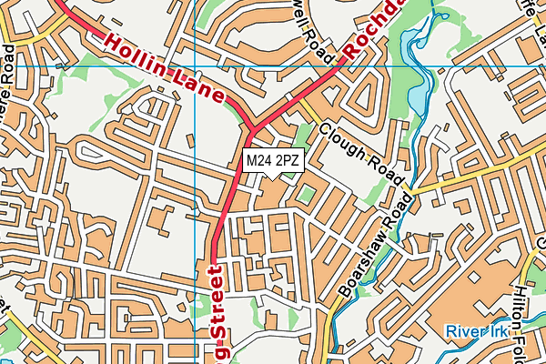 M24 2PZ map - OS VectorMap District (Ordnance Survey)