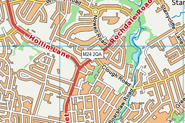 M24 2QA map - OS VectorMap District (Ordnance Survey)