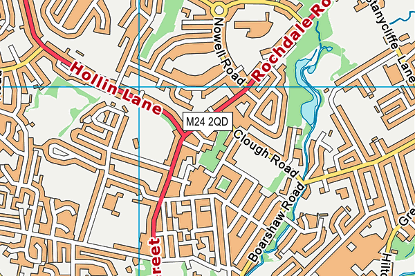 M24 2QD map - OS VectorMap District (Ordnance Survey)