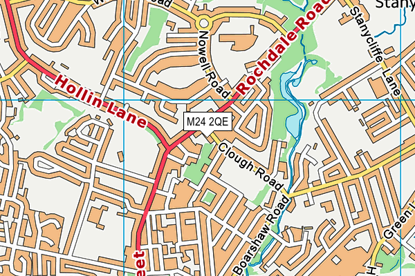 M24 2QE map - OS VectorMap District (Ordnance Survey)