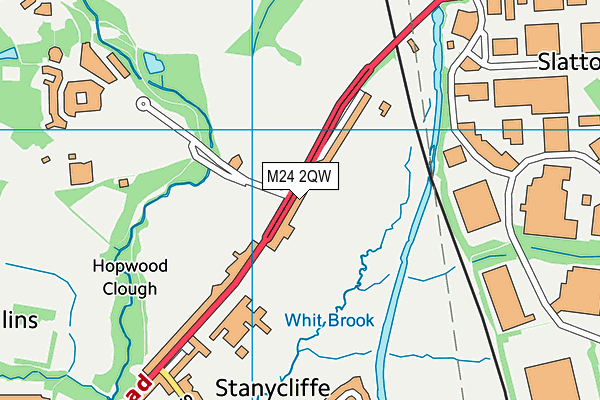 M24 2QW map - OS VectorMap District (Ordnance Survey)