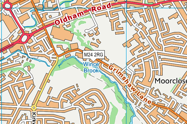 M24 2RG map - OS VectorMap District (Ordnance Survey)