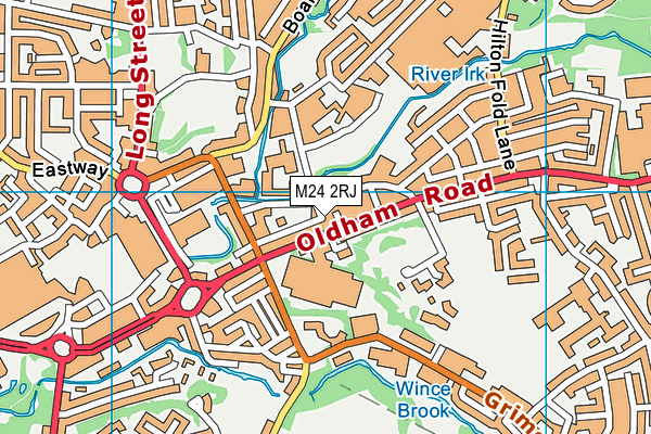 M24 2RJ map - OS VectorMap District (Ordnance Survey)