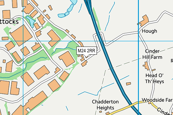 M24 2RR map - OS VectorMap District (Ordnance Survey)