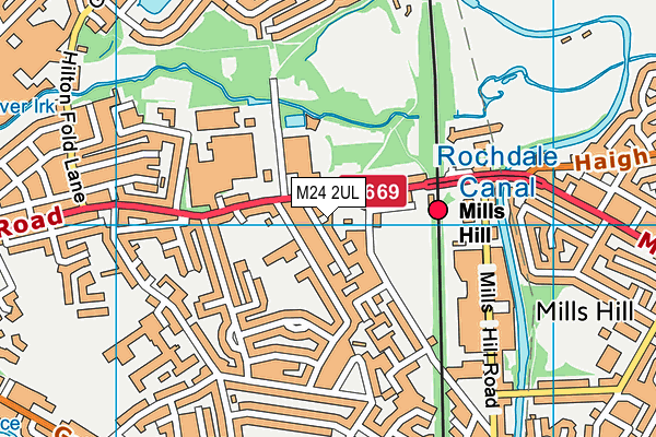 M24 2UL map - OS VectorMap District (Ordnance Survey)