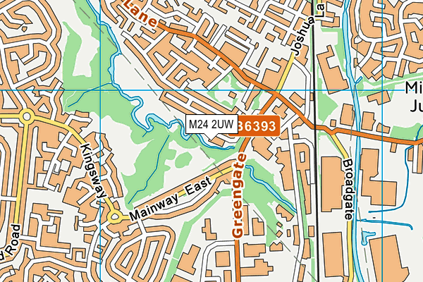 M24 2UW map - OS VectorMap District (Ordnance Survey)